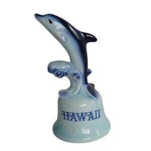 Ceramic Mid Century Dolphin Hawaii Souvenir Bell Made In Japan